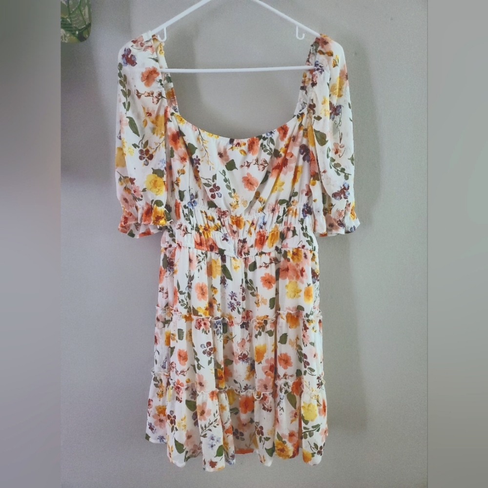 Trixxi Juniors floral fit + flare XL dress